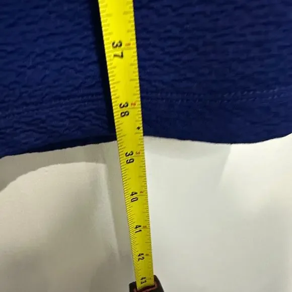 ELLEN TRACY Royal Blue Sleeveless Gold Trim Zipper Dress - Size 10 - Picture 8 of 12